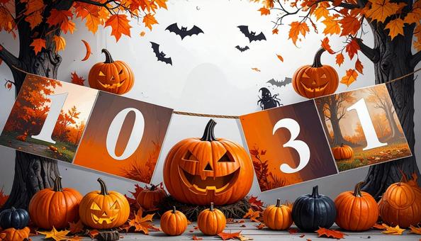 10月31日のハロウィン飾り 10月31日のハロウィン飾りの写真