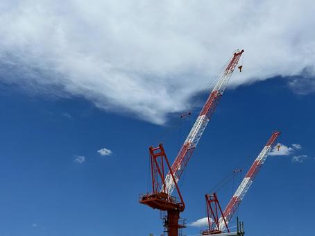 Construction crane and blue sky, JPG Construction crane and blue sky, JPG