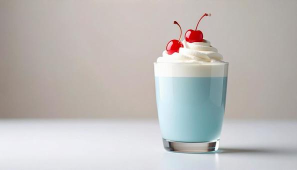 サクランボの乗ったシェイク、フラペチーノ サクランボの乗ったシェイク、フラペチーノの写真