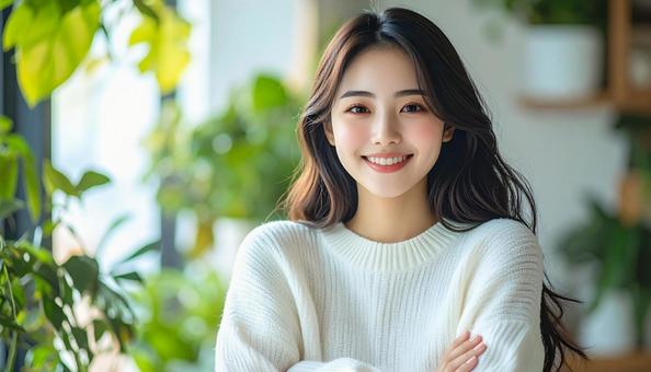 明るく前向きな笑顔の日本人美人モデル 明るく前向きな笑顔の日本人美人モデルの写真