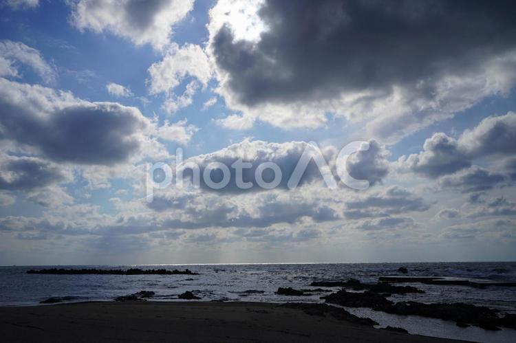 日本海の眺め　笹川流れ１ 日本海,海,景色の写真素材