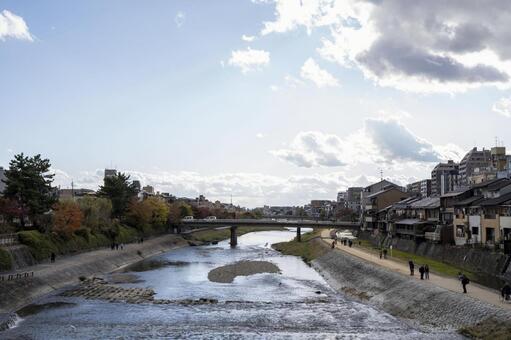 京都　鴨川　 京都,鴨川,河原町の写真素材
