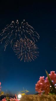 夏の終わり 夏の終わり 夜空,スターマイン,花火の写真素材