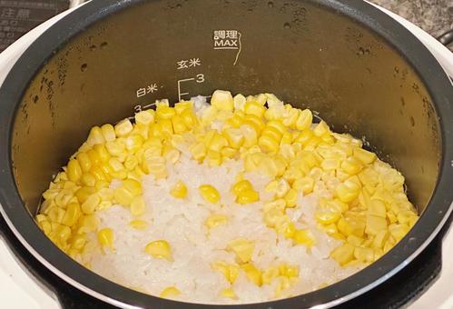 Photo, corn rice, rice, cooked, 