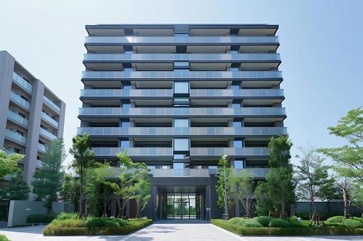 重厚感がある外観の高級新築マンション 重厚感がある外観の高級新築マンションの写真