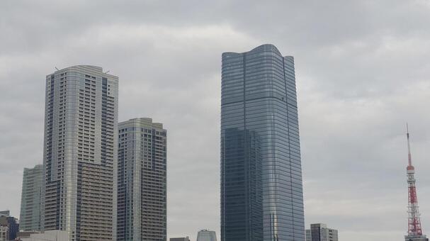 都会の街並み 高層マンション,マンション,ビルの写真素材