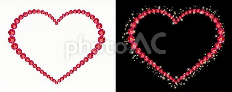 赤ストーンのとんがりハートフレーム 赤ストーンのとんがりハートフレーム ハート,フレーム,ラインストーンの写真素材