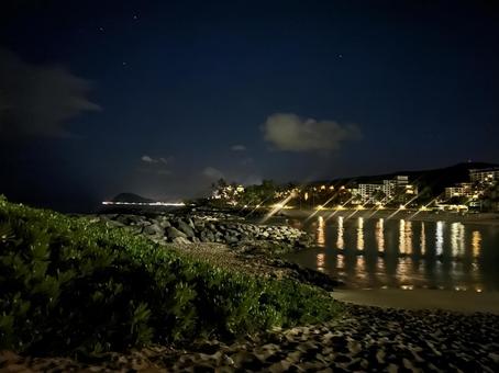 ハワイ ハワイ ハワイ,夜景,ビーチの写真素材