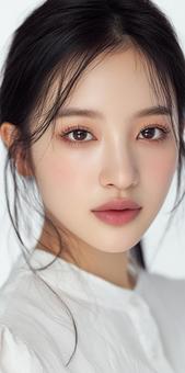 しっとりとした肌と優しい眼差しの美人 しっとりとした肌と優しい眼差しの美人の写真