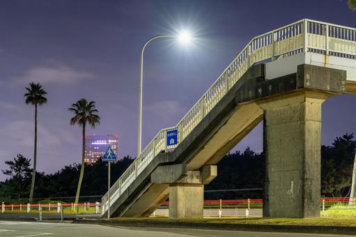 夜の一ッ葉有料道路パーキング(下り) 夜の一ッ葉有料道路パーキング(下り) 夜,夜景,パーキングの写真素材