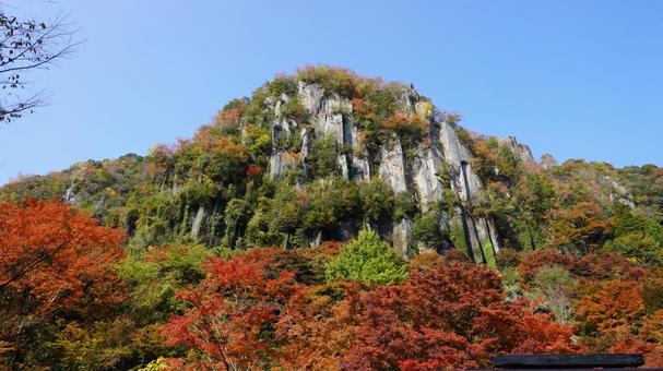 耶馬渓 紅葉の一目八景 ワイド 耶馬渓 紅葉の一目八景 ワイドの写真
