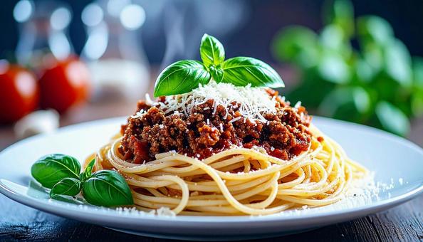 ミートソースパスタ ミートソースパスタの写真