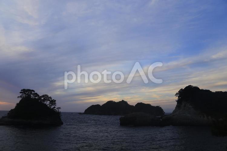 西伊豆町堂ヶ島の美しい夕景 美しい夕景,どうがしま,堂ヶ島の写真素材