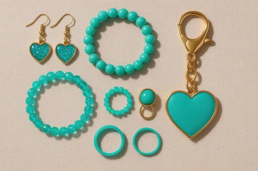 推しカラーのアクセサリーコーデ 推しカラーのアクセサリーコーデの写真