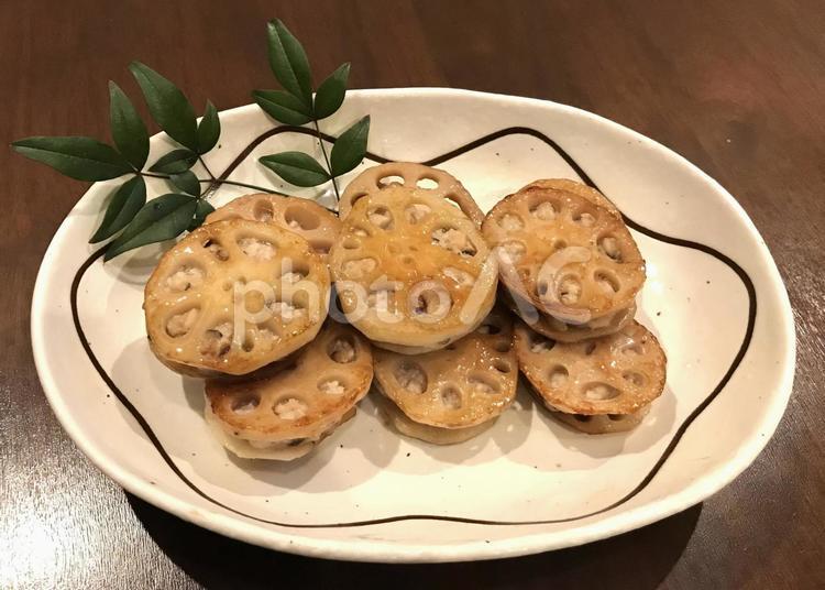 蓮根のはさみ焼 れんこん,レンコン,蓮根の写真素材