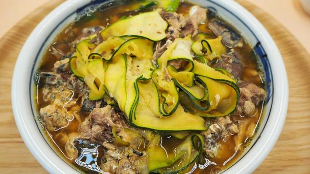 手作り・鯖とズッキーニの甘辛煮（接写） 鯖とズッキーニの甘辛煮,鯖,ズッキーニの写真素材