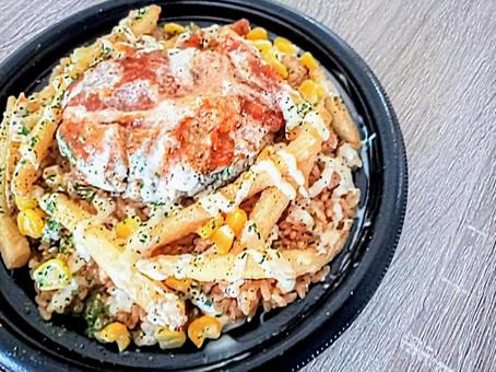 ハンバーグとポテトのガーリックライス ハンバーグとポテトのガーリックライスの写真