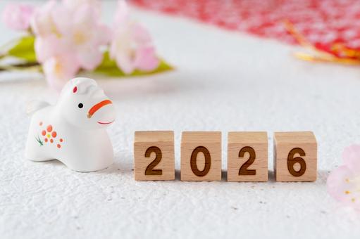 2026の文字と干支の午の年賀状素材 2026の文字と干支の午の年賀状素材 2026,年賀状,午年の写真素材