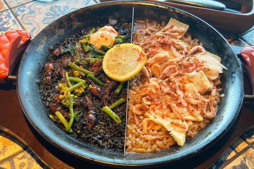 パエリア パエリア パエリア,スペイン料理,スパニッシュの写真素材