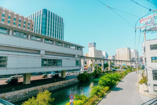 【沖縄】那覇市の街並み 【沖縄】那覇市の街並み 沖縄,那覇市,モノレールの写真素材