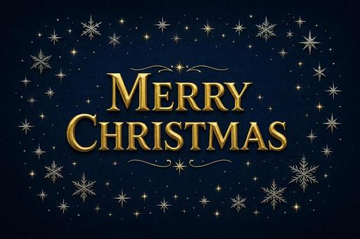 Merry Xmasのタイトル文字 Merry Xmasのタイトル文字の写真