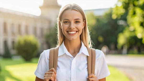 夏の私服姿の若い西洋人の女性C 夏の私服姿の若い西洋人の女性Cの写真