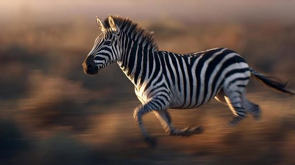 アフリカの草原のシマウマの写真