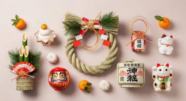 日本のお正月飾りセット 日本のお正月飾りセット の写真