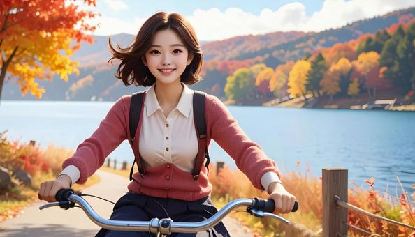 秋のサイクリング 秋のサイクリングの写真
