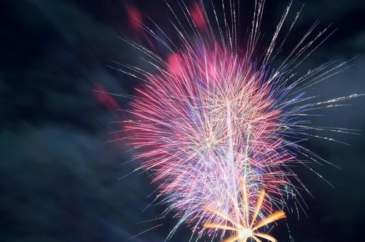 Colorful fireworks in the night sky, JPG
