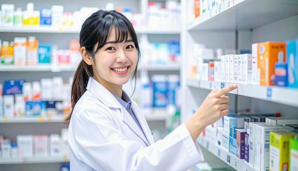 笑顔で働く薬剤師 笑顔で働く薬剤師の写真