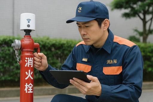 センサー付消火栓試験消防団員 センサー付消火栓試験消防団員の写真
