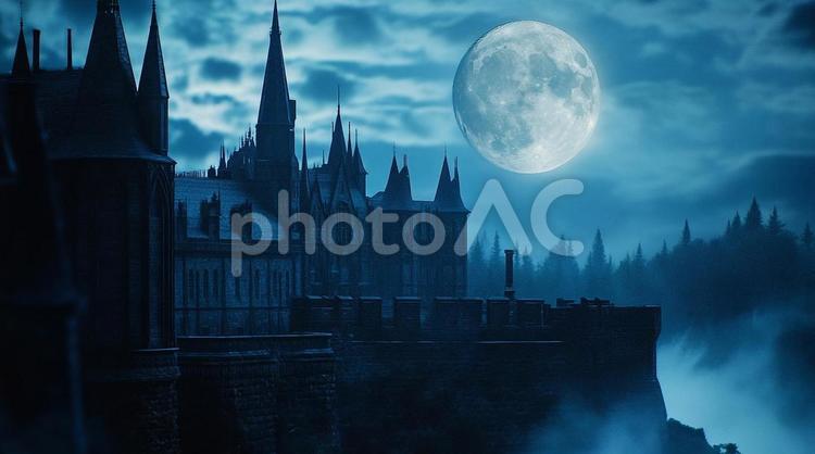 幻想の月 月,moon,綺麗の写真素材