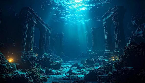 海底に眠る古代の回廊の写真