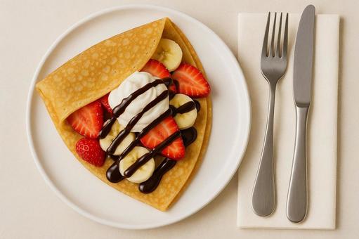 チョコといちごのクレープ チョコといちごのクレープの写真