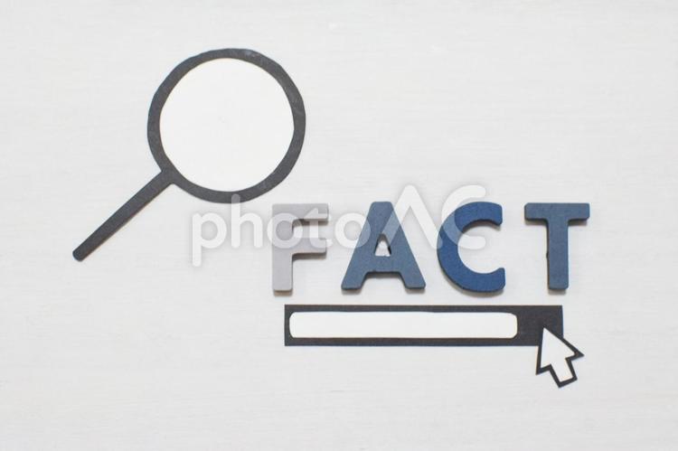 FACTの文字と検索する③ ファクト,fact,アルファベットの写真素材