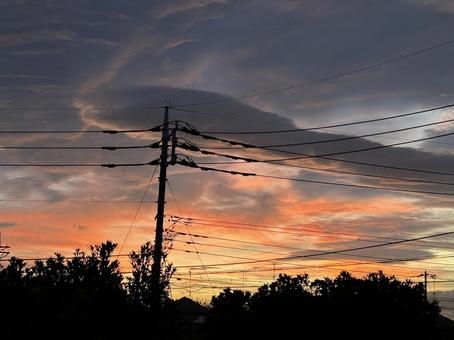 夕焼け雲 夕焼け雲 夕暮れ,夕焼け,グラデーションの写真素材
