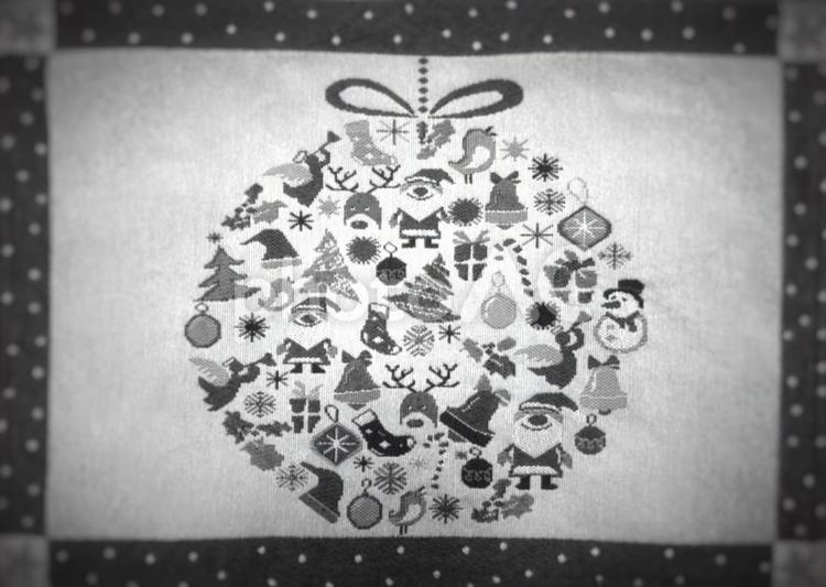 【サンタのテーブルクロス】(Grayscale) 12月24日,12月25日,blackの写真素材