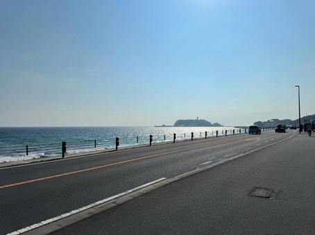 国道134号線 七里ヶ浜 国道134号線 七里ヶ浜 鎌倉,七里ヶ浜,国道134号線の写真素材