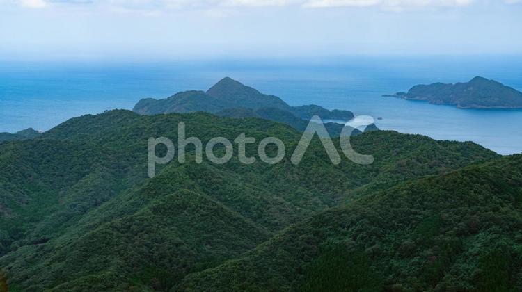 展望台からの風景　１ 海,山,木々の写真素材