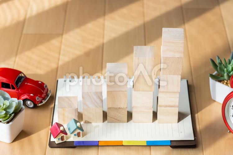 棒グラフ 家,ビジネス,住宅の写真素材