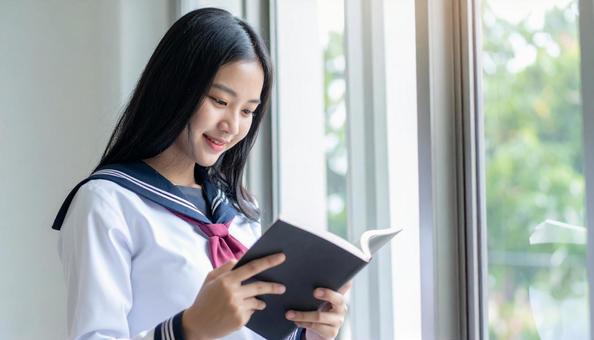 High school students reading books in classroom, high school student, reading, this, JPG