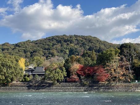 秋の大吉山 宇治,宇治川,秋の写真素材