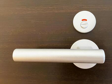 ドアのロック（使用中）とレバーハンドル６ ロック,ドア,使用中の写真素材