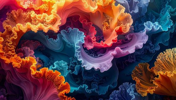 鮮やかな色彩のフラクタルパターン 鮮やかな色彩のフラクタルパターンの写真