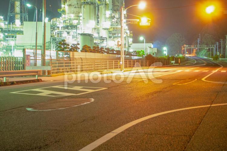 ナイトファクトリー工場夜景4 夜景,工場,夜の写真素材