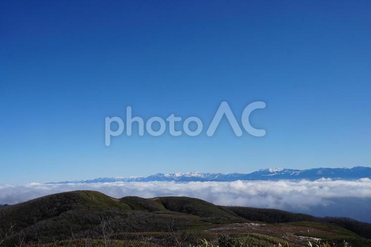 雲海と北アルプス 登山,トレッキング,山登りの写真素材