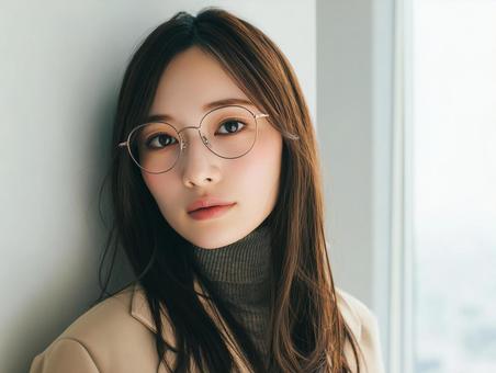 メガネモデル、美しい女性眼鏡スタイル メガネモデル、美しい女性眼鏡スタイルの写真