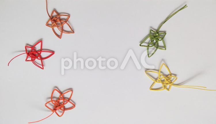 もみじ　水引　5色 結び,色とりどり,ハンドメイドの写真素材