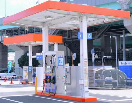 ガソリンスタンド ガソリンスタンド ガソリンスタンド,給油所,屋根の写真素材
